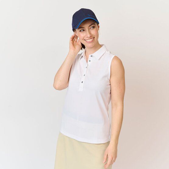 Backtee  Ladies performance top without sleeves polo white