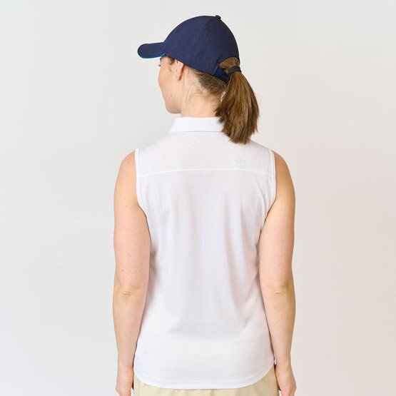 Backtee  Ladies performance top without sleeves polo white