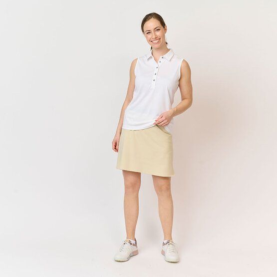 Backtee  Ladies performance top without sleeves polo white