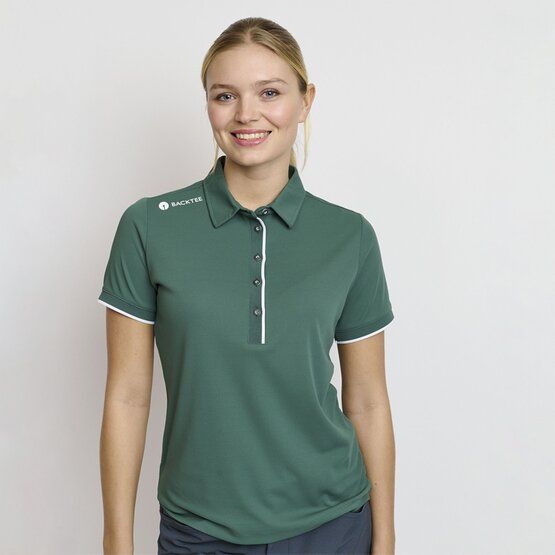 Backtee  Ladies Classic Half Sleeve Polo dark green