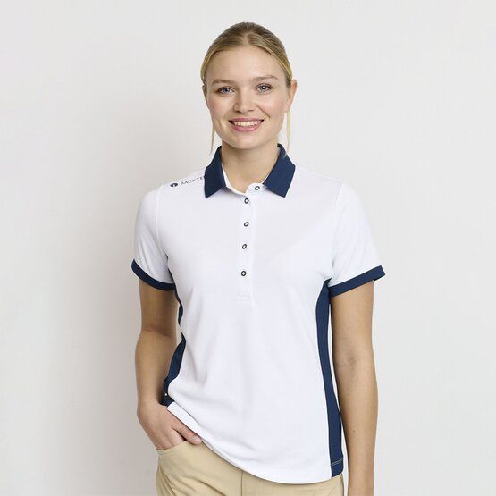 Backtee  Ladies hole-in-one half-sleeve polo white