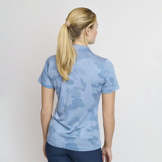 Backtee  Ladies Camou half sleeve polo blue