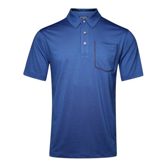 Backtee  Mens Melange Half Sleeve Polo navy