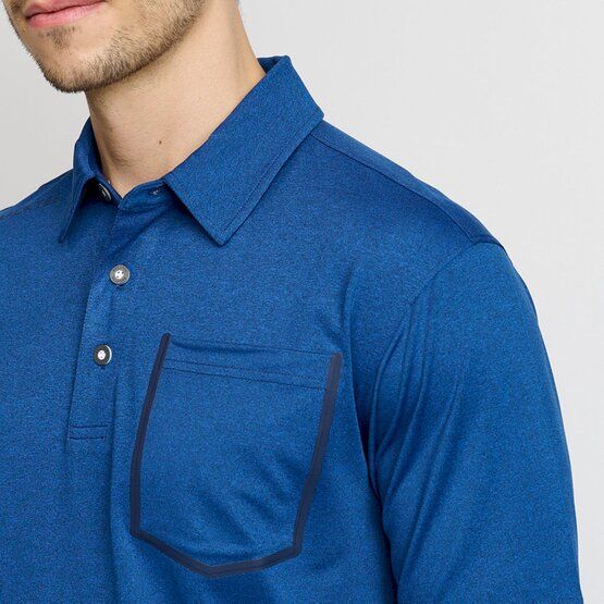 Backtee Mens Melange Halbarm Polo navy