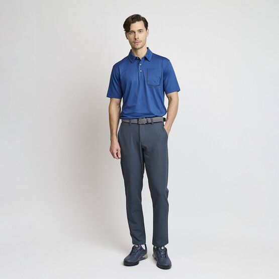 Backtee Mens Melange Halbarm Polo navy