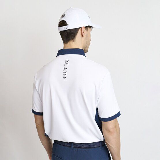 Backtee  Mens Hole-in-one half-sleeve polo white