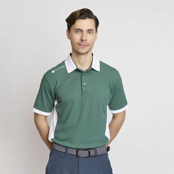 Backtee Mens Hole-in-one Halbarm Polo dunkelgrün