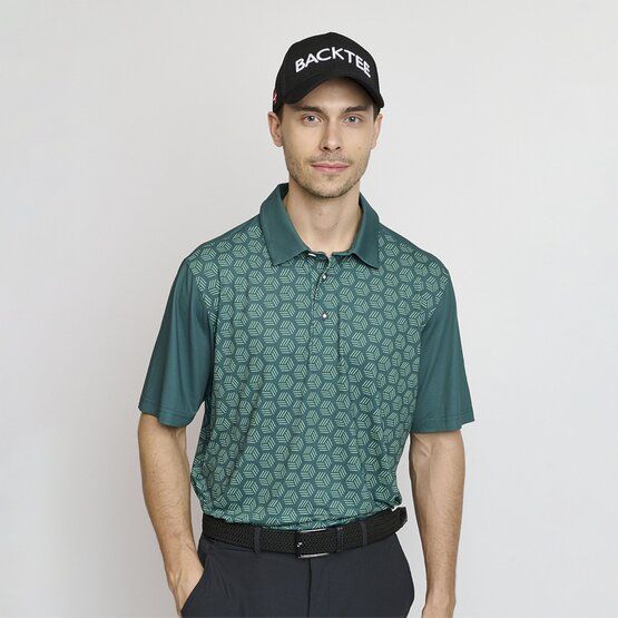 Backtee  Mens Birdie half-sleeve polo dark green