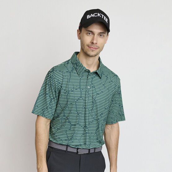 Backtee  Mens Eagle Half Sleeve Polo dark green