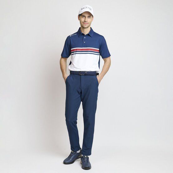 Backtee Mens Vertical Halbarm Polo navy