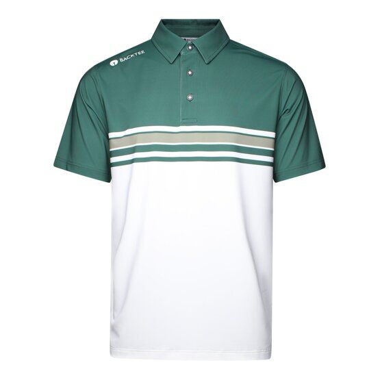 Backtee  Mens Vertical Half Sleeve Polo dark green