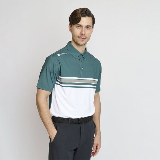 Backtee Mens Vertical Halbarm Polo dunkelgrün