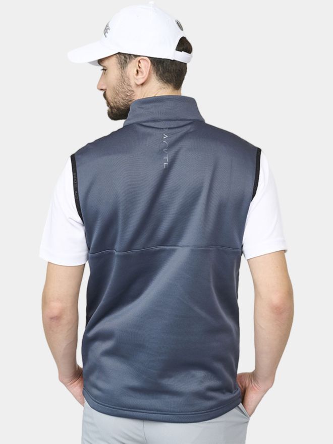 Backtee Mens Shield Midlayer Slipover Windstopp Weste blau