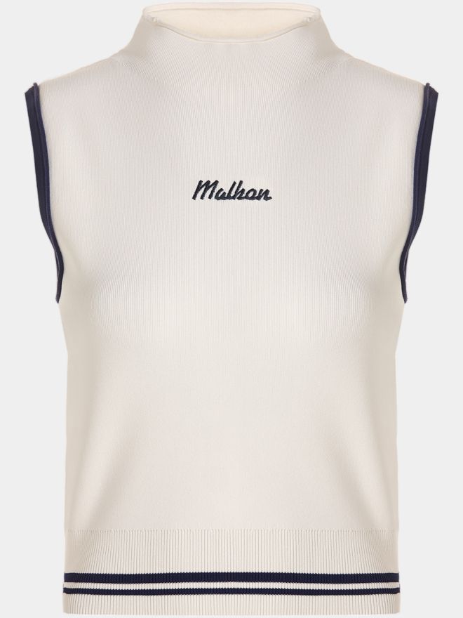 Malbon KARA MOCK NECK VEST Strick Pullunder ecru