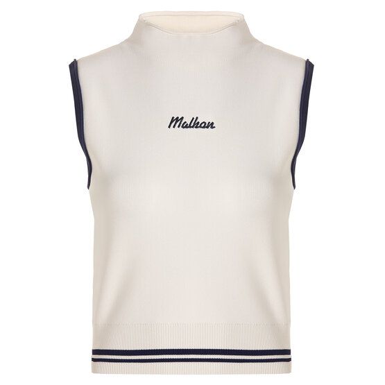 Malbon KARA MOCK NECK VEST Strick Pullunder ecru