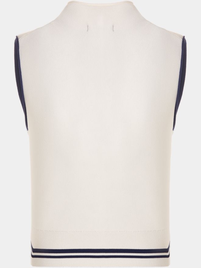 Malbon KARA MOCK NECK VEST Strick Pullunder ecru
