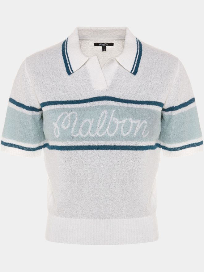 Malbon JADE POLO SWEATER Halbarm Polo weiß