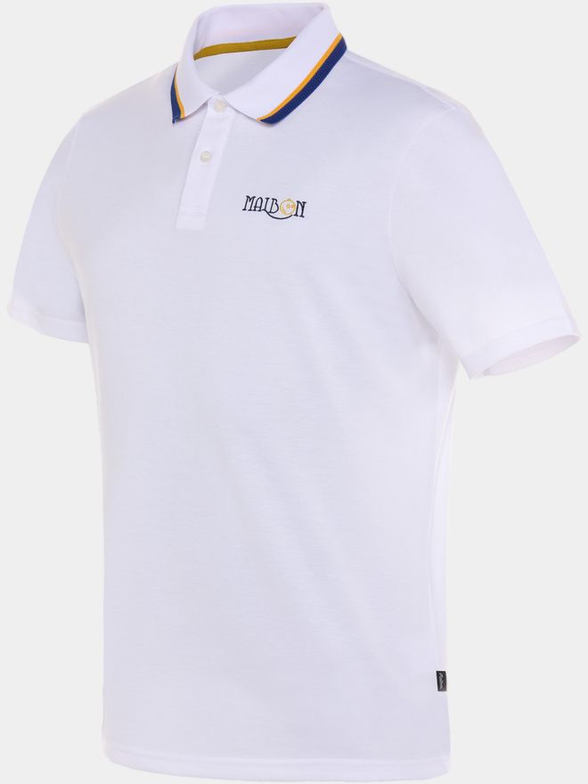 Malbon GRASSE PIQUE Halbarm Polo weiß