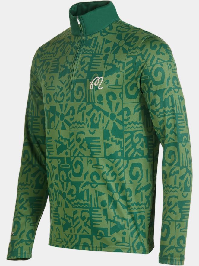 Malbon CAPO PERFORMANCE QUARTER ZIP Stretch Midlayer grün