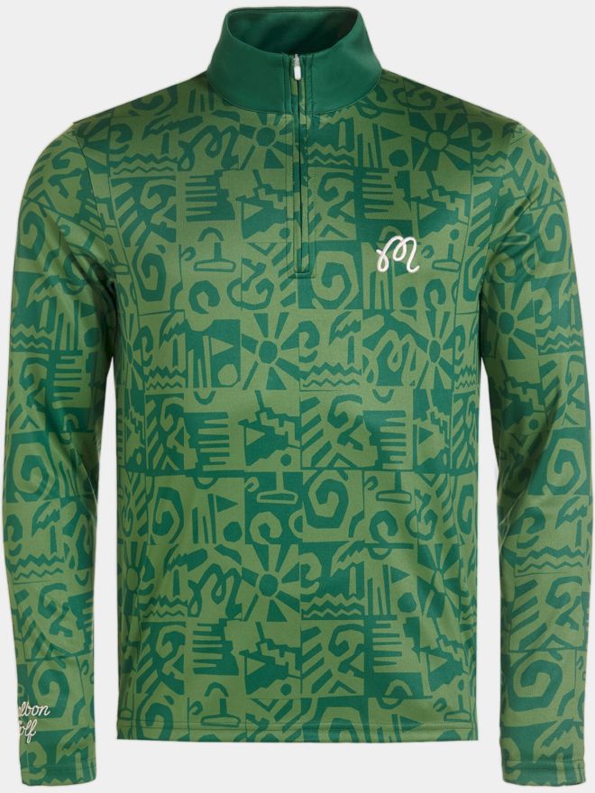 Malbon CAPO PERFORMANCE QUARTER ZIP Stretch Midlayer grün