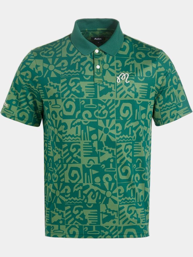 Malbon MEZZO PERFORMANCE PIQUE PRINTED Halbarm Polo grün