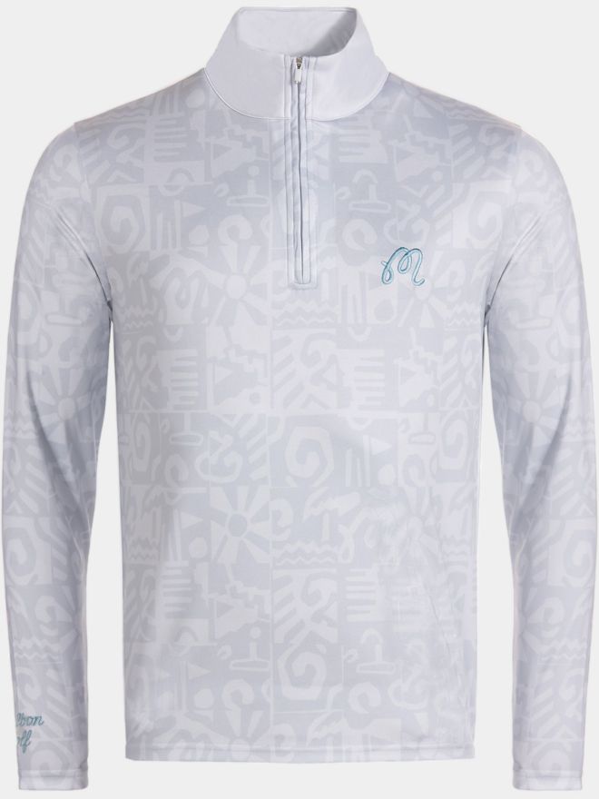 Malbon CAPO PERFORMANCE QUARTER ZIP Stretch Midlayer silber