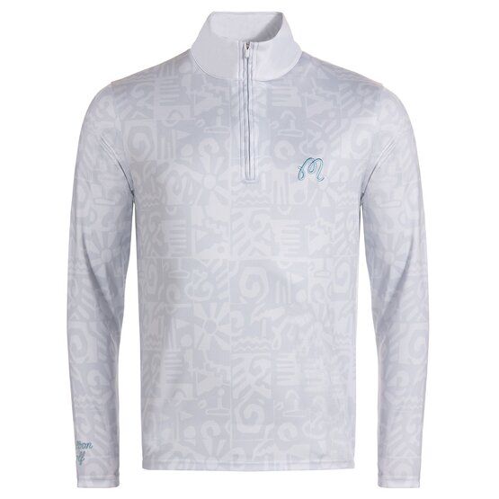 Malbon CAPO PERFORMANCE QUARTER ZIP Stretch Midlayer silber
