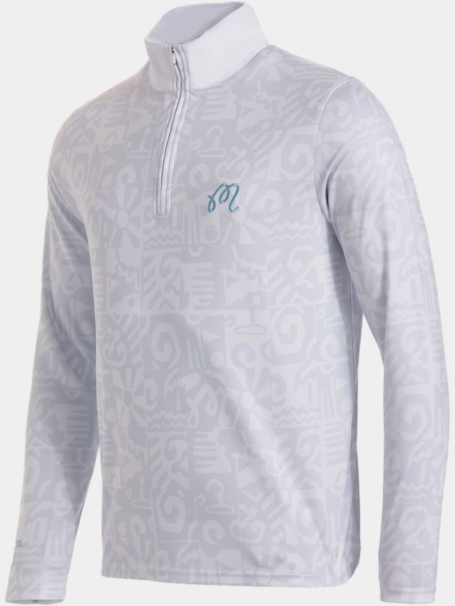 Malbon CAPO PERFORMANCE QUARTER ZIP Stretch Midlayer silber