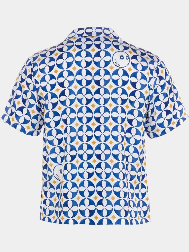 Malbon RIVIERA CAMP COLLAR SHIRT Halbarm Hemd weiß