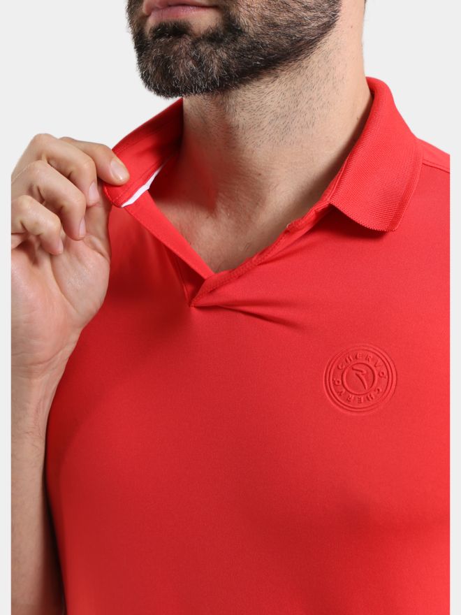 Chervo ACCUSA Halbarm Polo rot