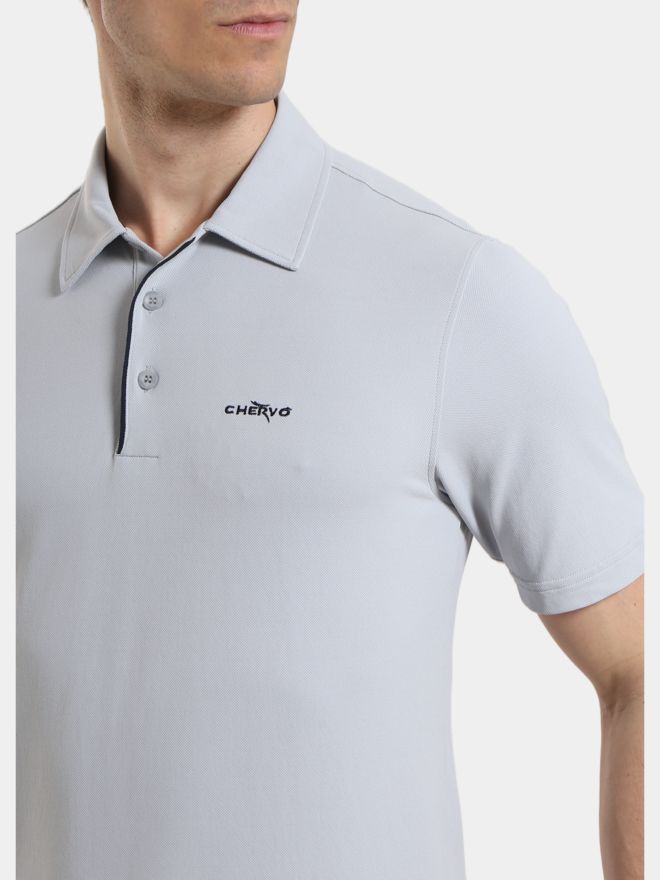Chervo ANIBAL Halbarm Polo hellgrau