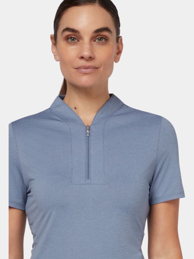 Callaway SHORT SLEEVE TONAL TEXTURE HEATHER POLO blau