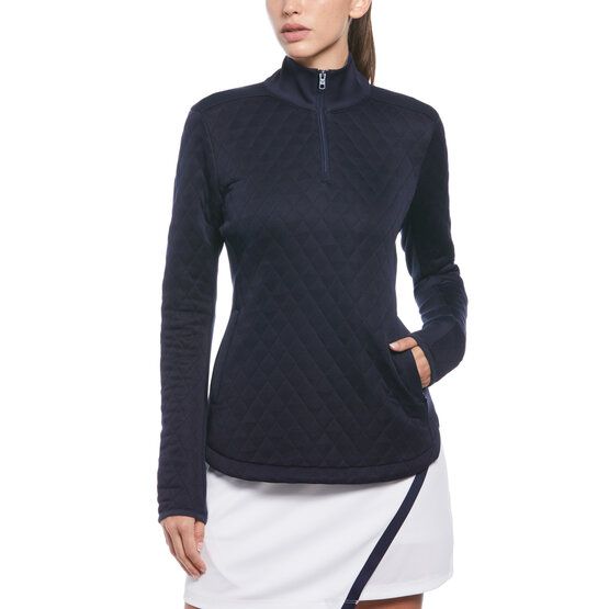 Callaway LS 1/4 ZIP QUILTED KNIT LAYER navy