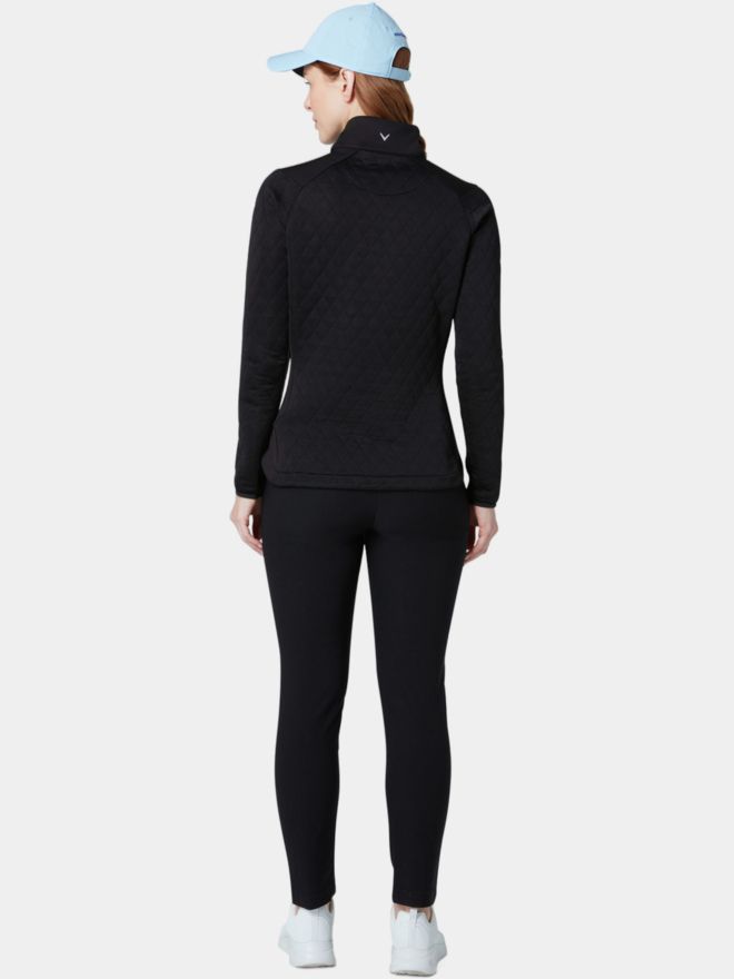 Callaway LS 1/4 ZIP PROŠÍVANÁ PLETENÁ VRSTVA černá