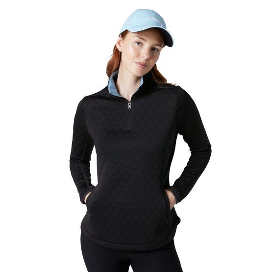 Callaway LS 1/4 ZIP QUILTED KNIT LAYER schwarz