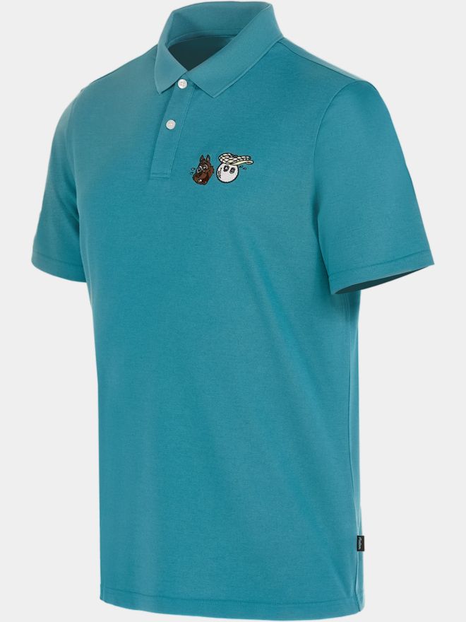 Malbon TWO MAN SCRAMBLE PIQUE Halbarm Polo petrol