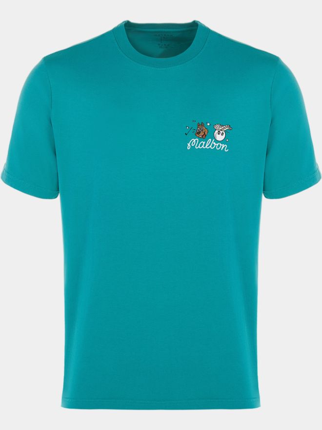 Malbon TWO MAN SCRAMBLE T-SHIRT petrol