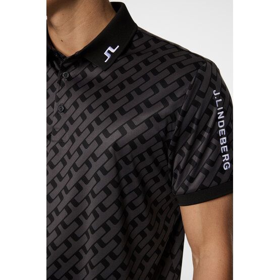 J.Lindeberg Tour Tech polo s krátkým rukávem černá