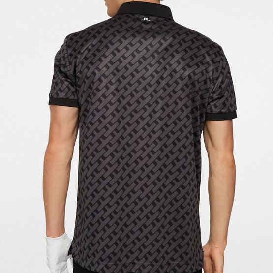 J.Lindeberg Tour Tech Print Halbarm Polo schwarz