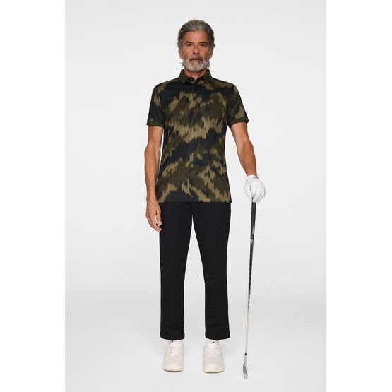 J.Lindeberg Tour Tech polo s krátkým rukávem olivová