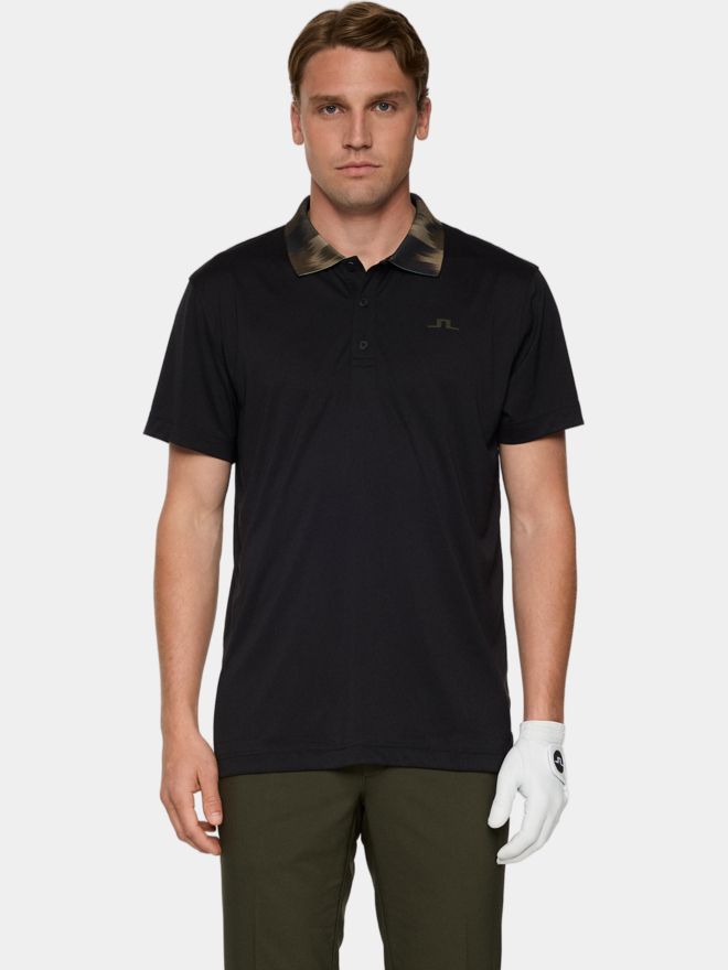 J.Lindeberg Glen Halbarm Polo schwarz