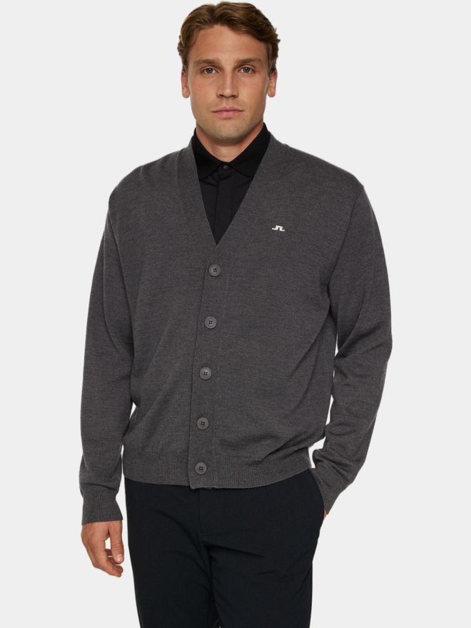 J.Lindeberg Lucas Knitted Cardigan Strick Jacke dunkelgrau