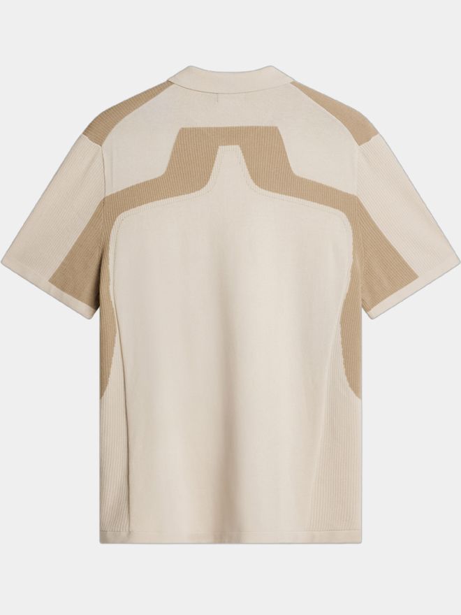 J.Lindeberg Ruben Knitted Shirt Halbarm Polo beige