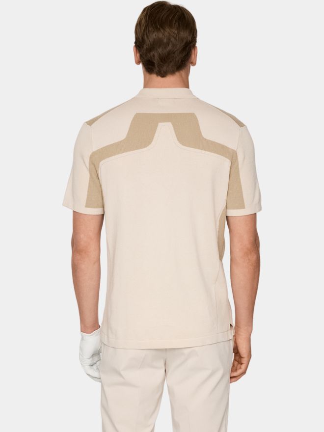 J.Lindeberg Ruben Knitted Shirt Halbarm Polo beige