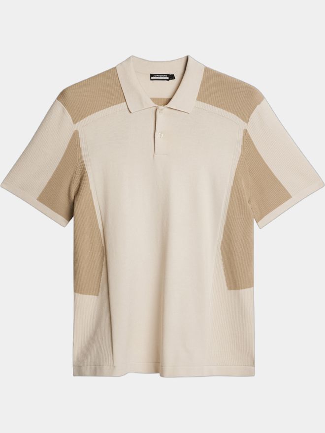 J.Lindeberg Ruben Knitted Shirt Halbarm Polo beige