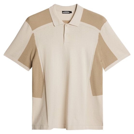 J.Lindeberg Ruben Knitted Shirt Halbarm Polo beige