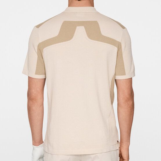 J.Lindeberg Ruben Knitted Shirt Halbarm Polo beige