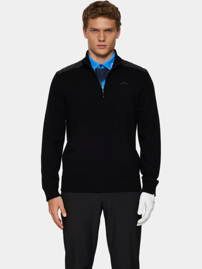 J.Lindeberg Jeffrey Windbreaker Sweater Windstopp Strick schwarz