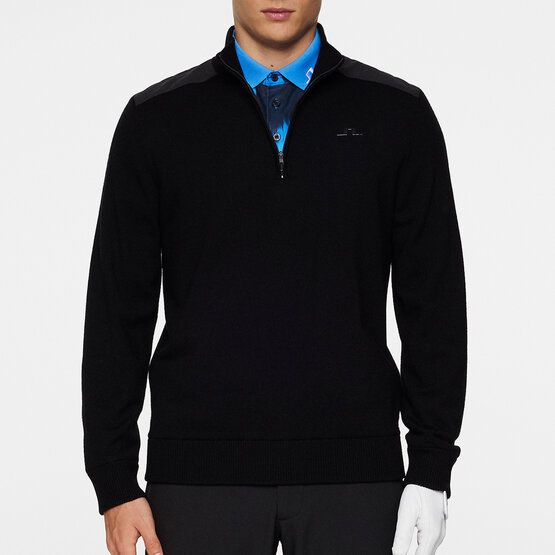 J.Lindeberg Jeffrey Windbreaker Sweater Windstopp Strick schwarz