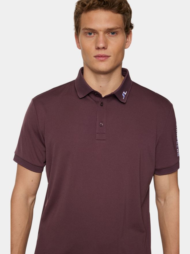 J.Lindeberg Tour Tech Halbarm Polo beere